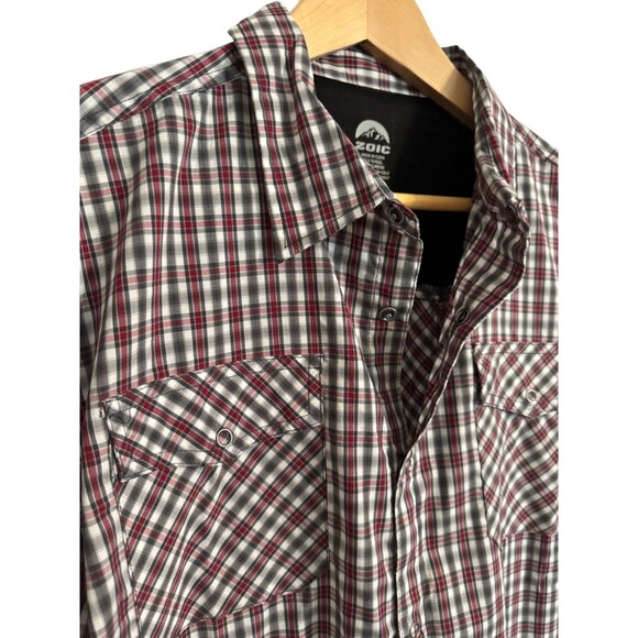 Zoic Clothing District Jersey Size Large Red Plaid Snap button NWT $80 Mountain - Picture 5 of 7